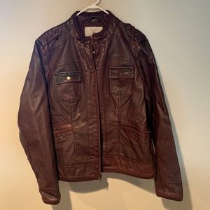 women’s sonoma red leather jacket size XL